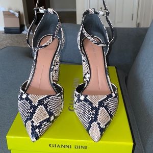 Snake Print Block Heels